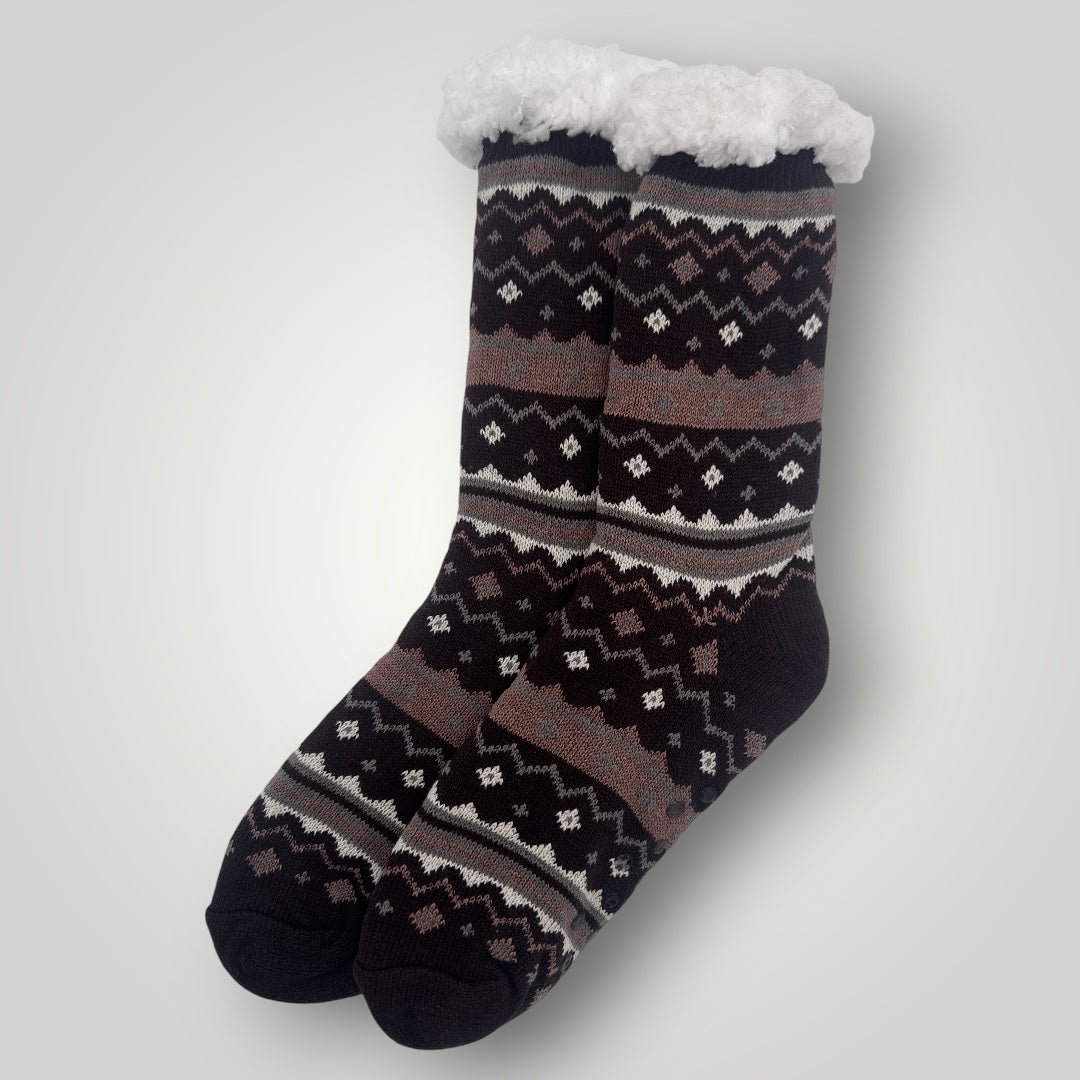 Chaussettes cocooning Jacquard/ Chocolat T41/46