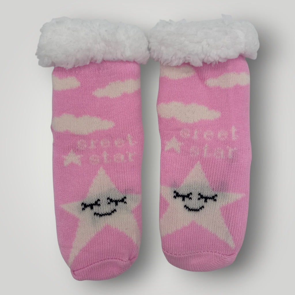 Chaussettes cocooning Etoiles et Nuages / Rose T30/35
