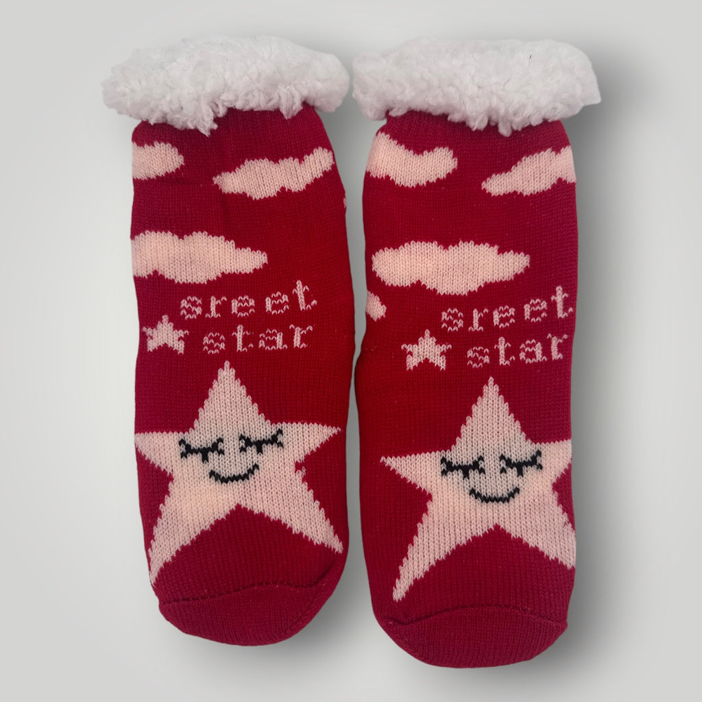 Chaussettes cocooning Etoiles et Nuages / Rouge T30/35