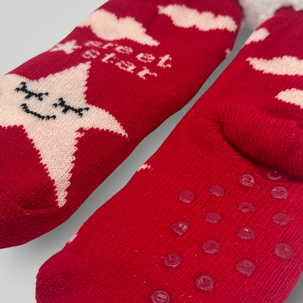 Chaussettes cocooning Etoiles et Nuages / Rouge T30/35