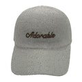 Casquette fantaisie pailletée - Broderie "Adorable" - Ecru