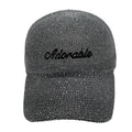 Casquette fantaisie pailletée - Broderie "Adorable" - Gris