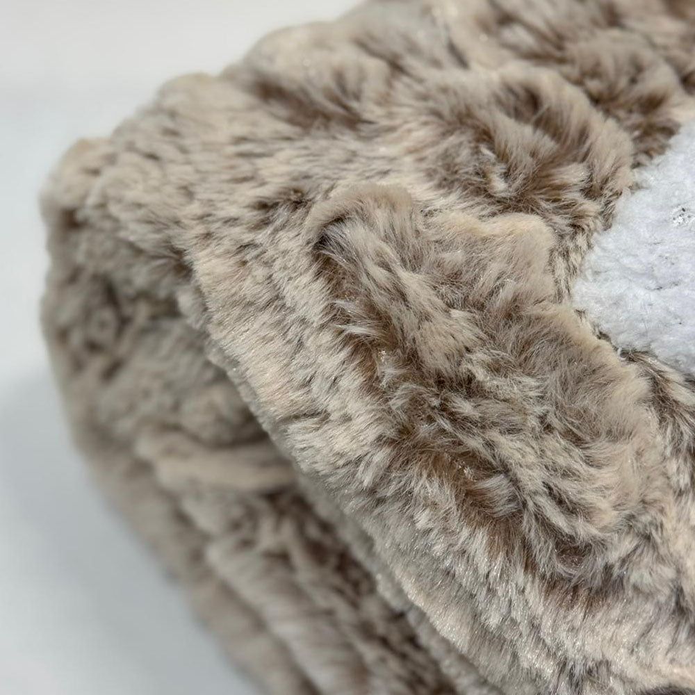 Plaid Sherpa Côtelé Beige foncé