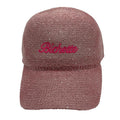 Casquette fantaisie pailletée - Broderie "Bichette" - Rose