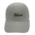 Casquette fantaisie pailletée - Broderie "Chérie" - Ecru