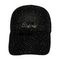 Casquette fantaisie pailletée - Broderie "Chérie" - Noir