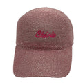 Casquette fantaisie pailletée - Broderie "Chérie" - Rose