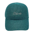 Casquette fantaisie pailletée - Broderie "Chérie" - Turquoise
