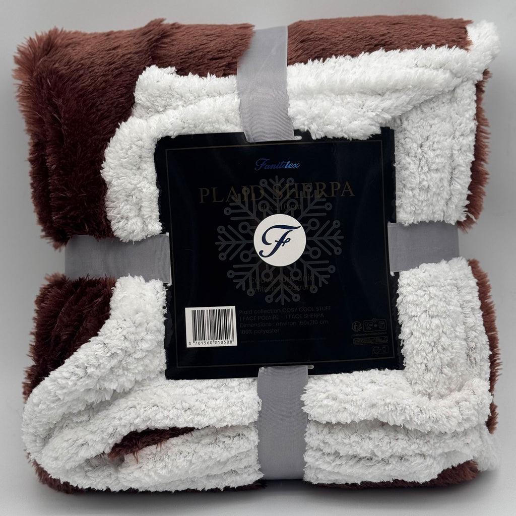 Plaid Sherpa Uni Chocolat