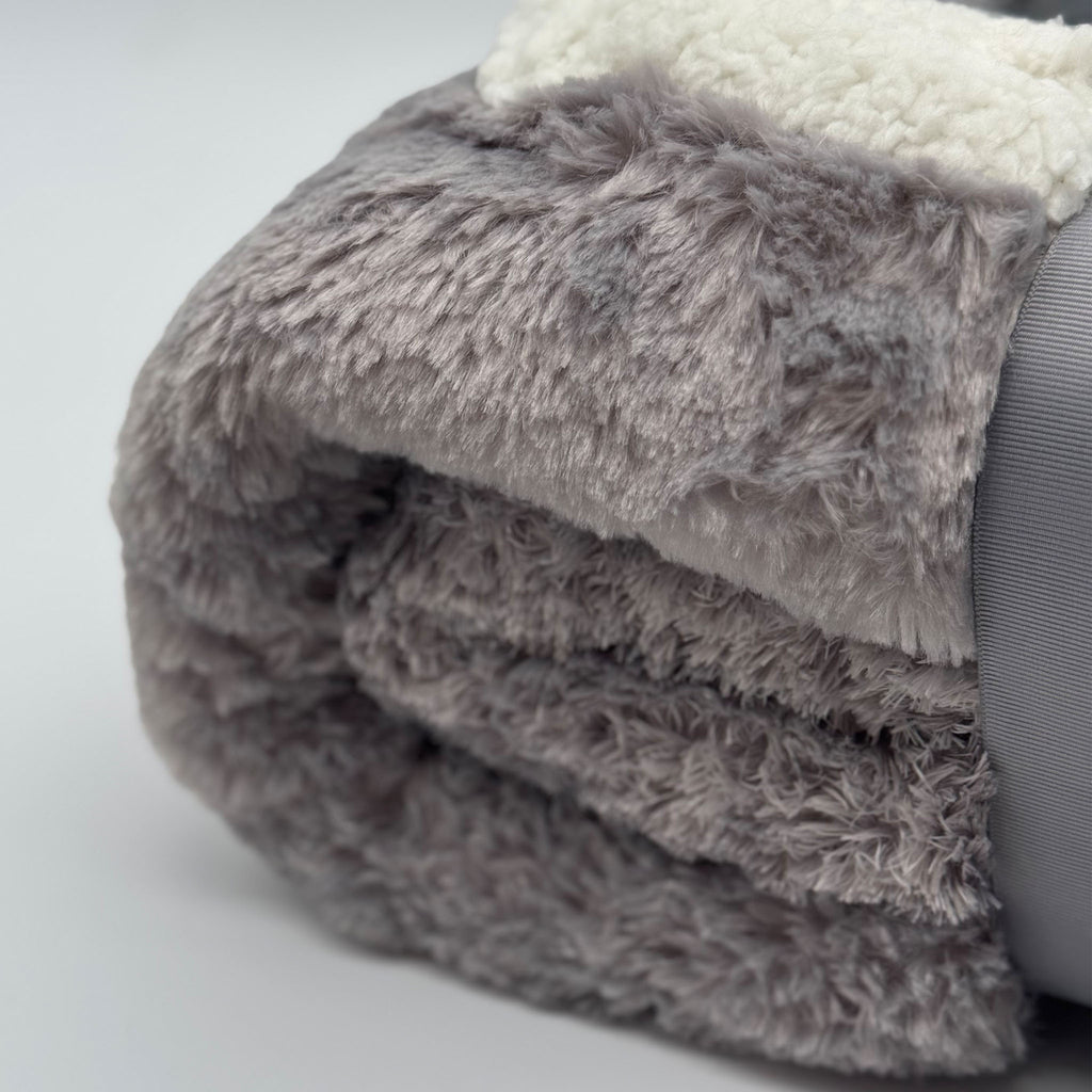 Plaid Sherpa Uni Gris Taupe