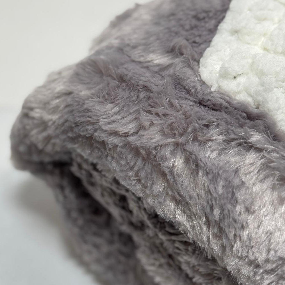 Plaid Sherpa Uni Gris Taupe