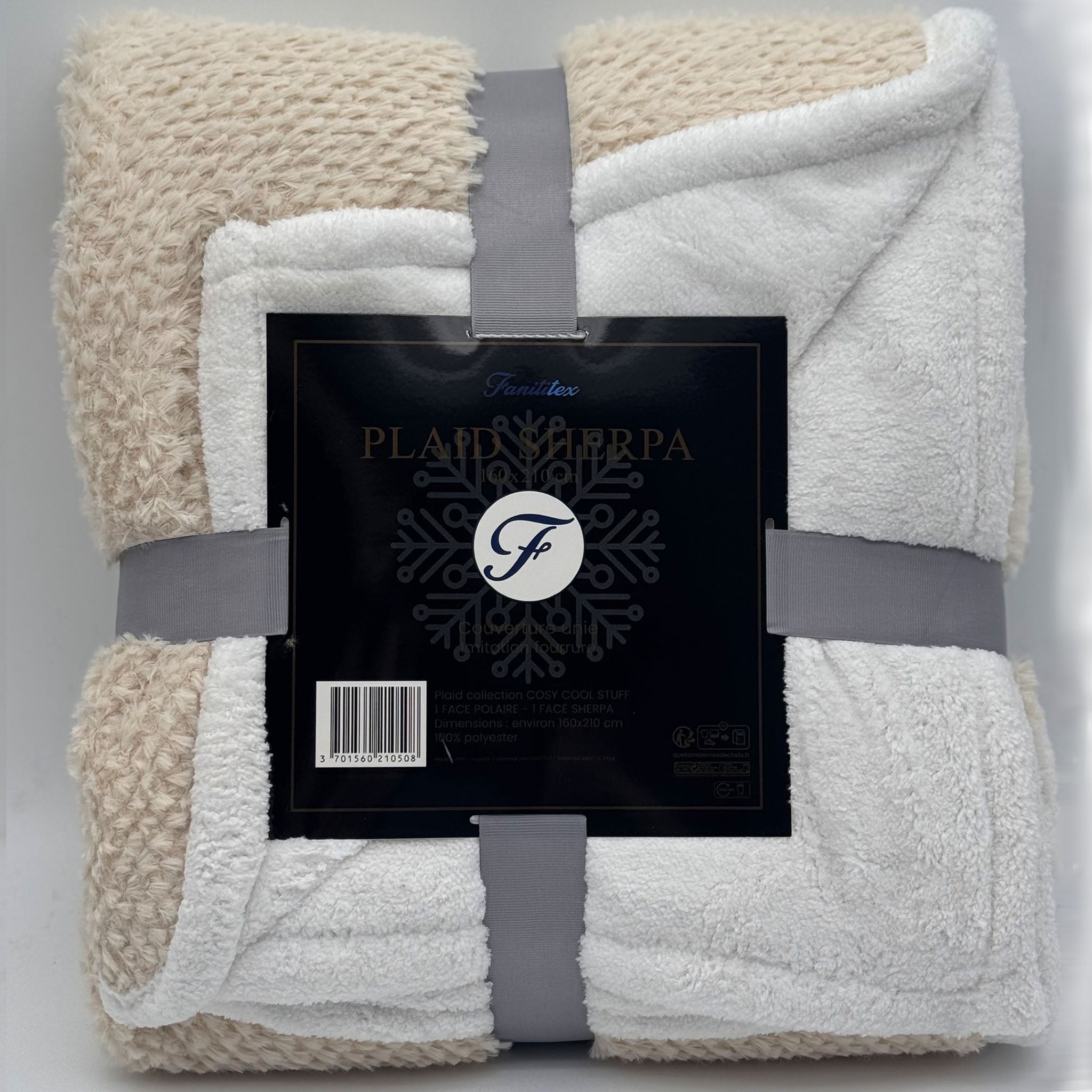 Plaid Sherpa Uni Jaune Cot