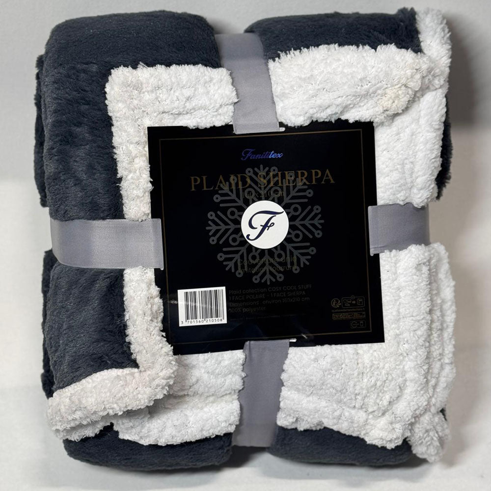 Plaid Sherpa Uni Gris foncé