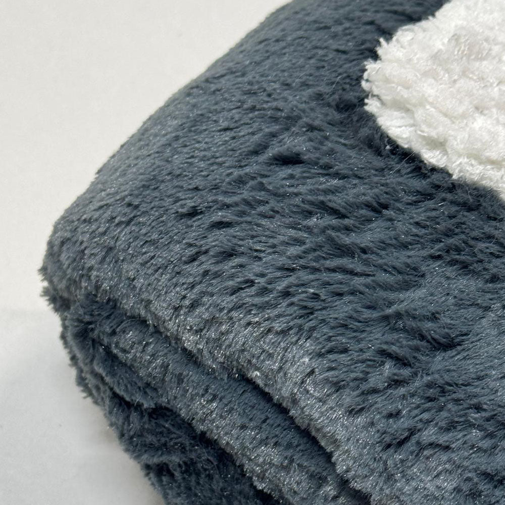 Plaid Sherpa Uni Gris foncé