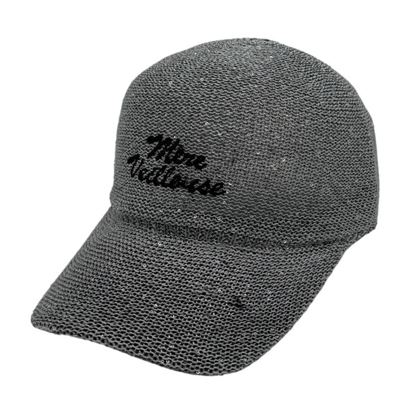 Casquette fantaisie pailletée - Broderie "Mère Veilleuse" - Gris