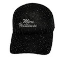 Casquette fantaisie pailletée - Broderie "Mère Veilleuse" - Noir