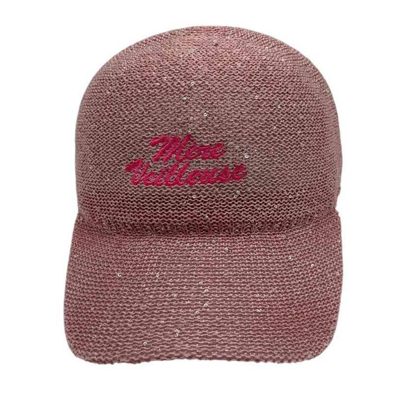 Casquette fantaisie pailletée - Broderie "Mère Veilleuse" - Rose