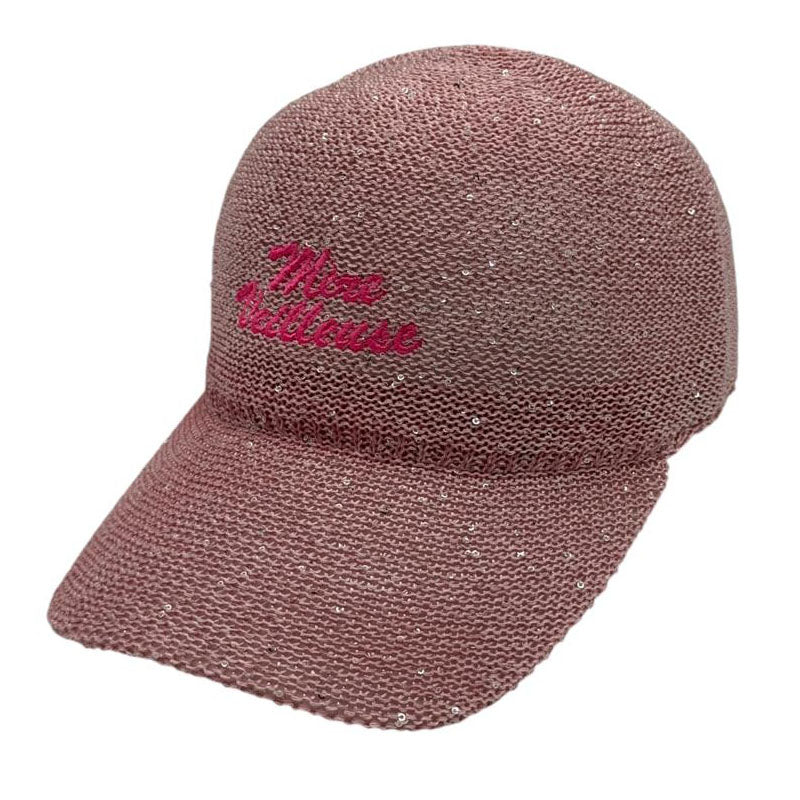 Casquette fantaisie pailletée - Broderie "Mère Veilleuse" - Rose