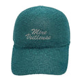 Casquette fantaisie pailletée - Broderie "Mère Veilleuse" - Turquoise