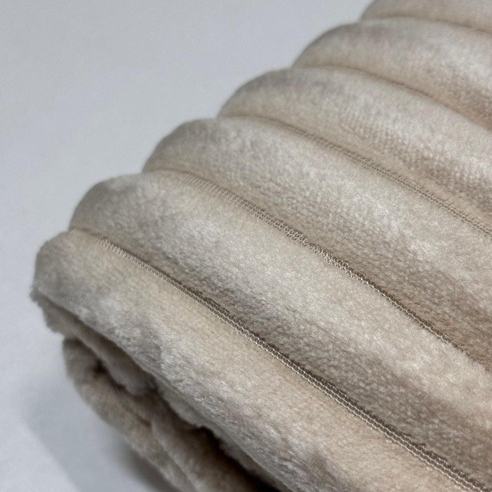 Plaid Polaire Beige (rayures)