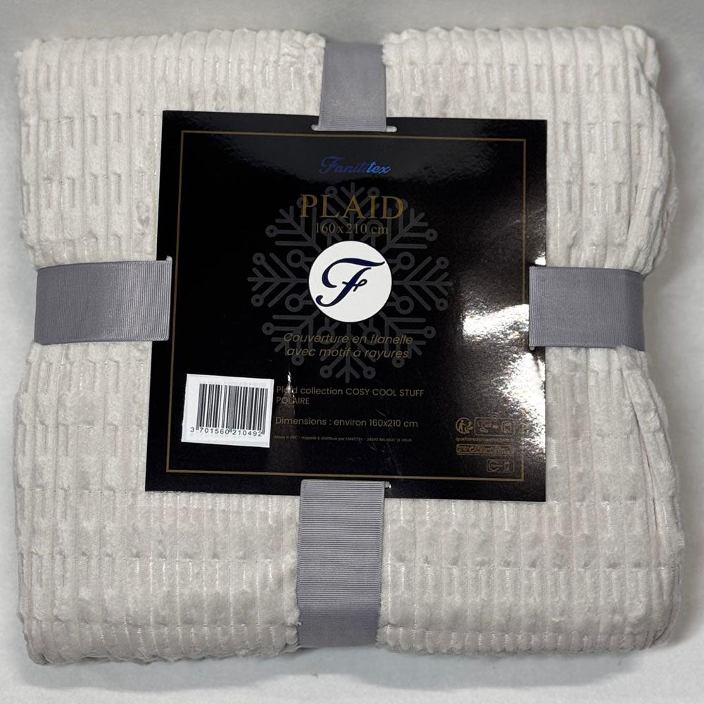Plaid Polaire Blanc (tirets)