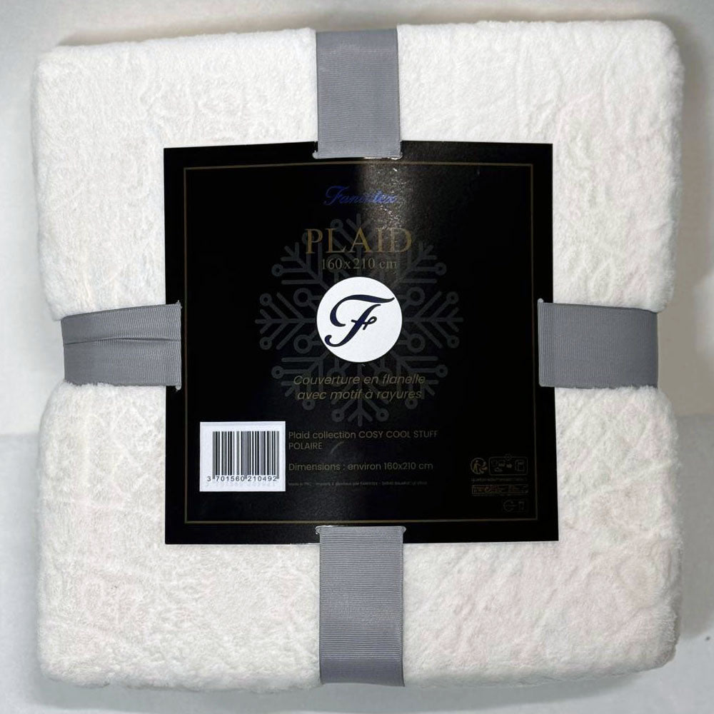 Plaid Polaire Blanc Rosace