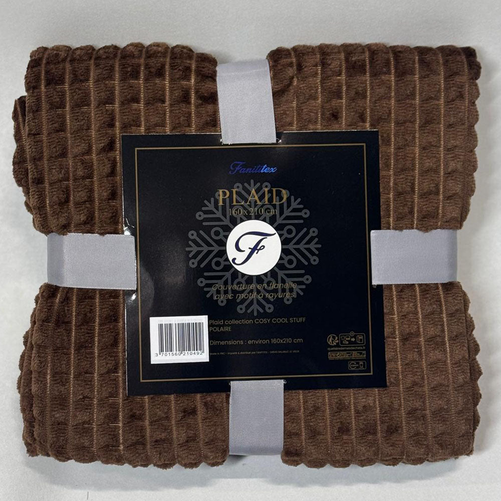 Plaid Polaire Chocolat (carrés)