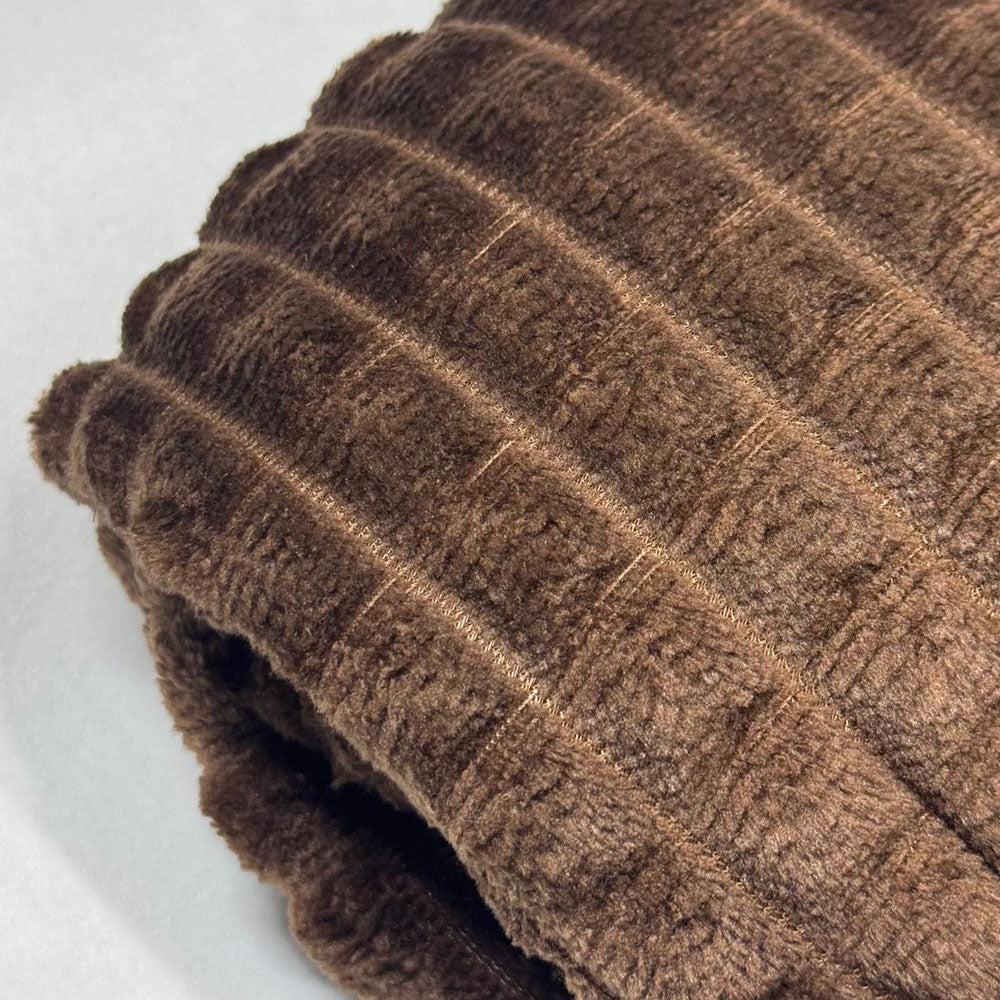 Plaid Polaire Chocolat (carrés)