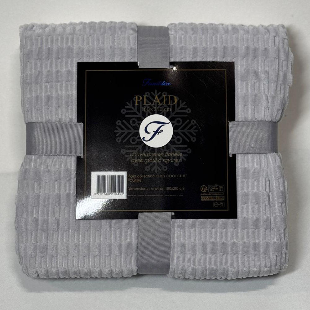 Plaid Polaire Gris (tirets)