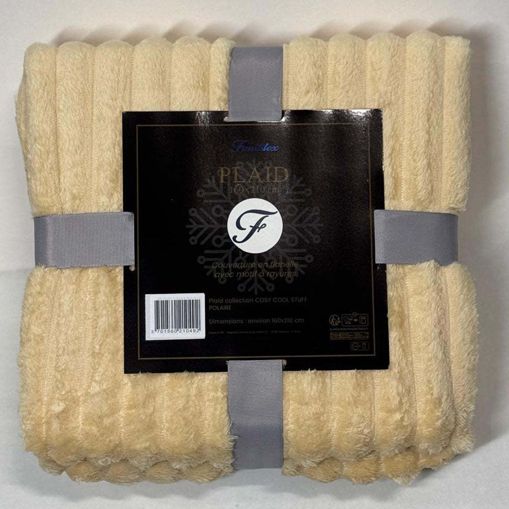 Plaid Polaire Jaune (rayures)