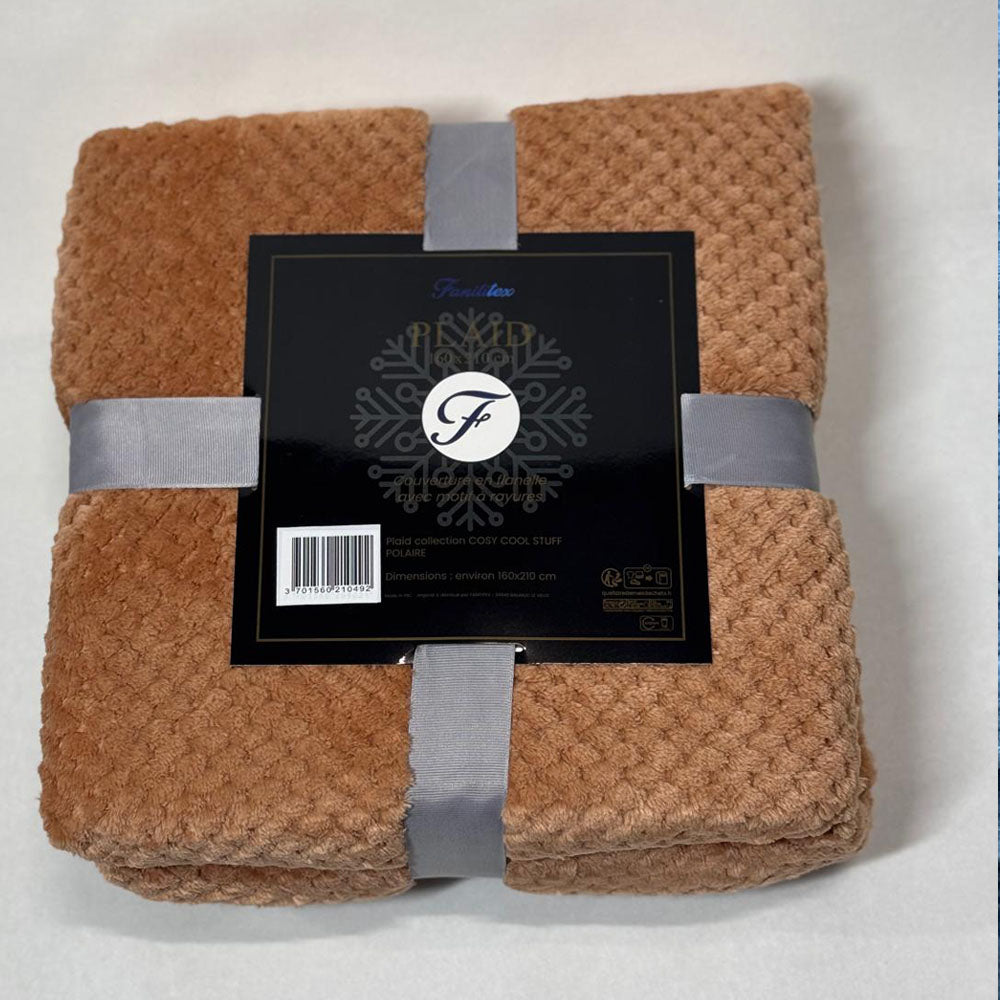 Plaid Polaire Orange (carrés)