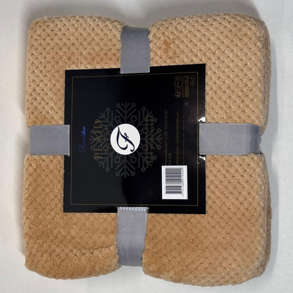 Plaid Polaire Orange Pastel (carrés)