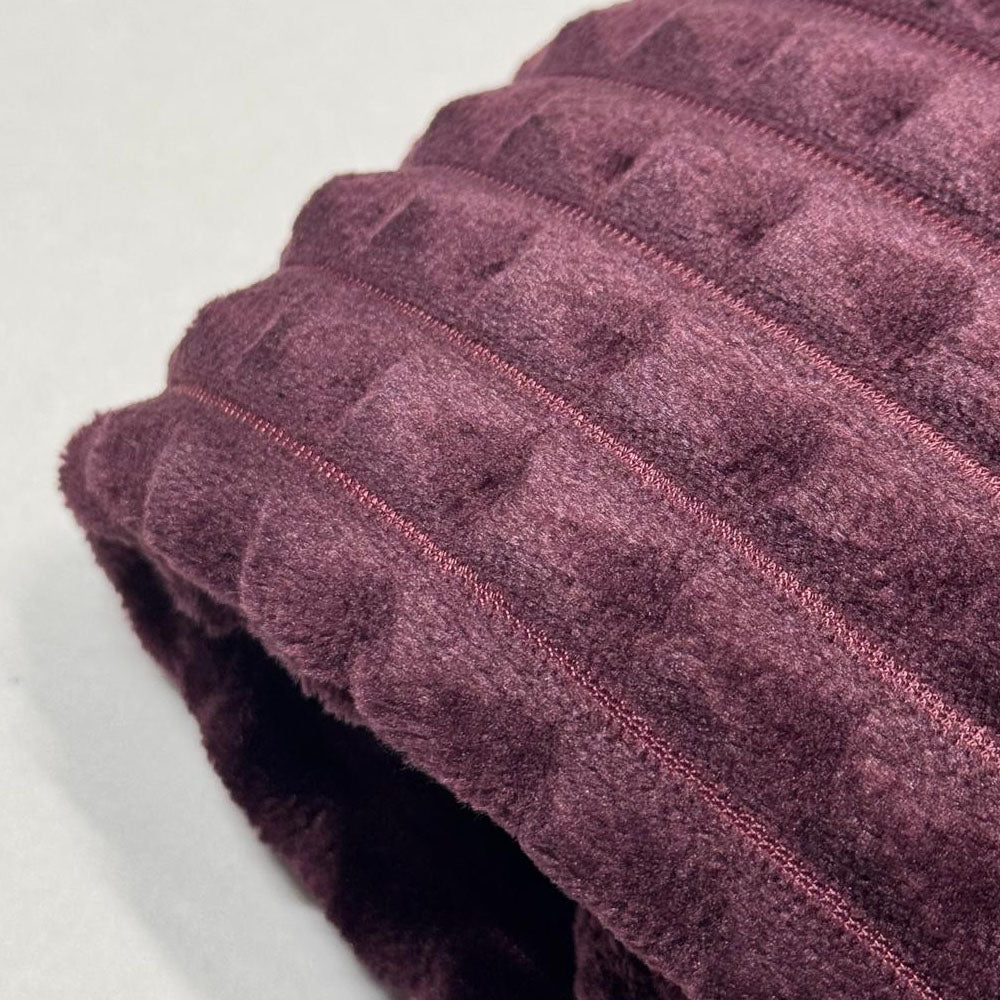 Plaid Polaire Prune (rayures)