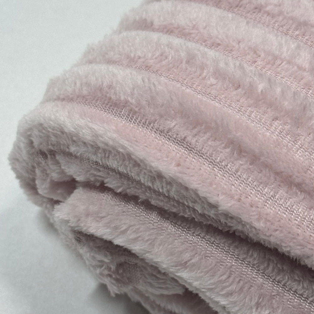 Plaid Polaire Rose Poudré (rayures)