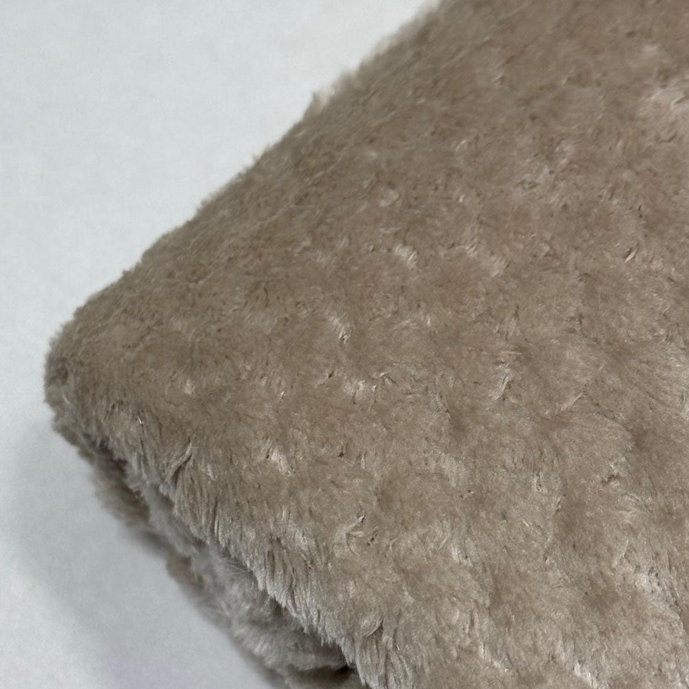 Plaid Polaire Taupe (carrés)