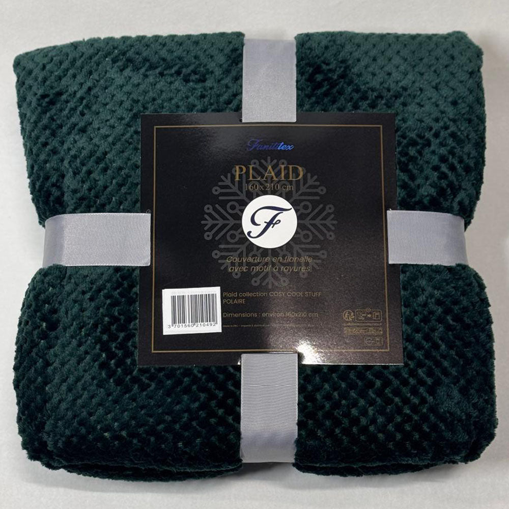 Plaid Polaire Vert Emeraude (carrés)