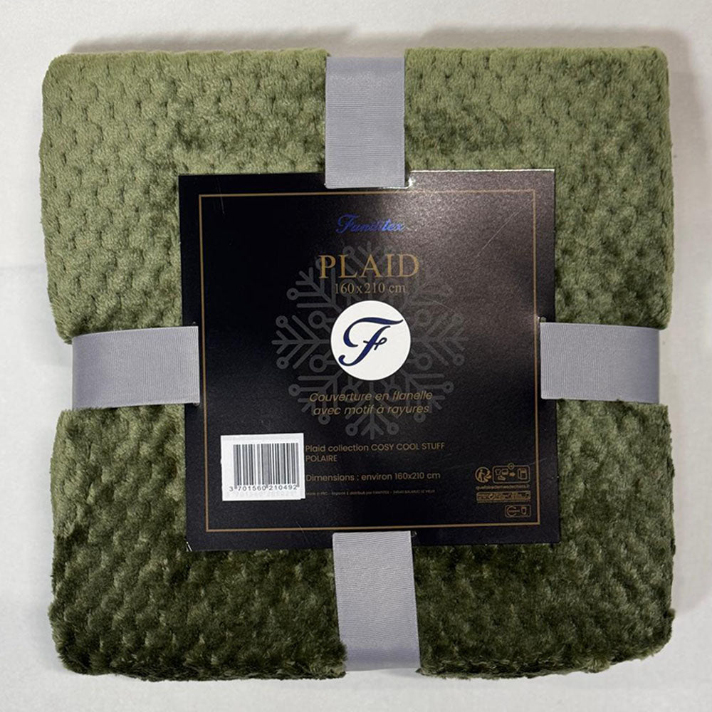 Plaid Polaire Vert Olive (carrés)