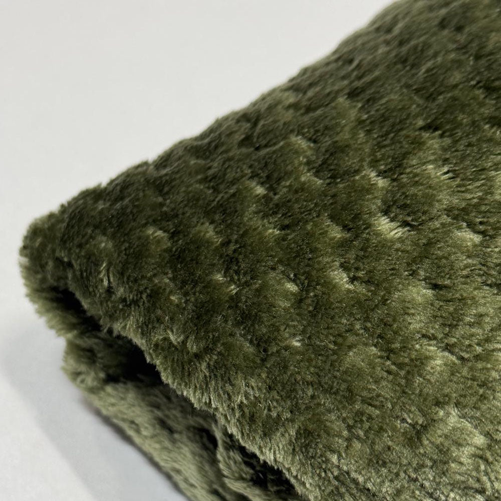 Plaid Polaire Vert Olive (carrés)