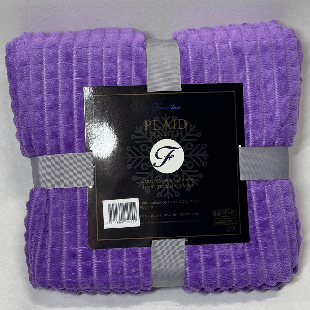 Plaid Polaire Violet (rayures)