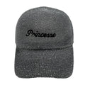 Casquette fantaisie pailletée - Broderie "Princesse" - Gris