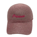 Casquette fantaisie pailletée - Broderie "Princesse" - Rose