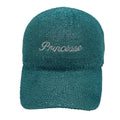 Casquette fantaisie pailletée - Broderie "Princesse" - Turquoise