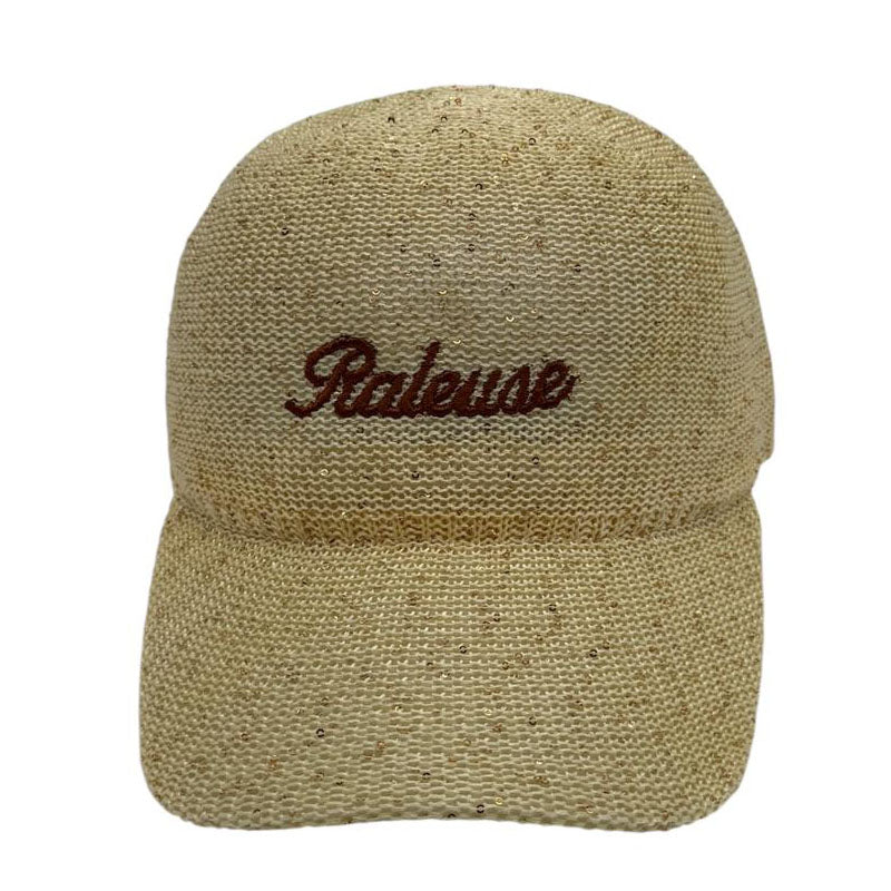 Casquette fantaisie pailletée - Broderie "Râleuse" - Beige