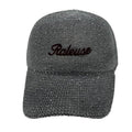 Casquette fantaisie pailletée - Broderie "Râleuse" - Gris