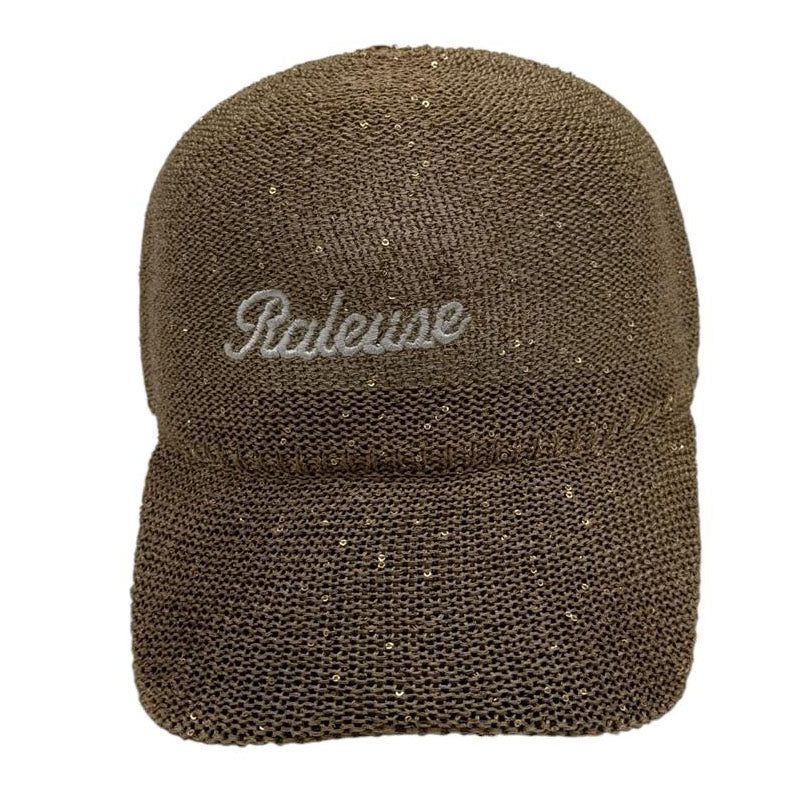 Casquette fantaisie pailletée - Broderie "Râleuse" - Kaki