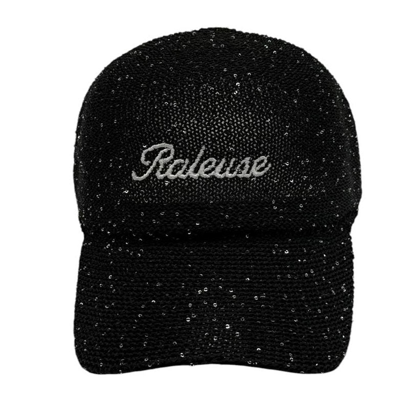 Casquette fantaisie pailletée - Broderie "Râleuse" - Noir