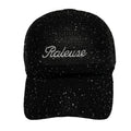 Casquette fantaisie pailletée - Broderie "Râleuse" - Noir