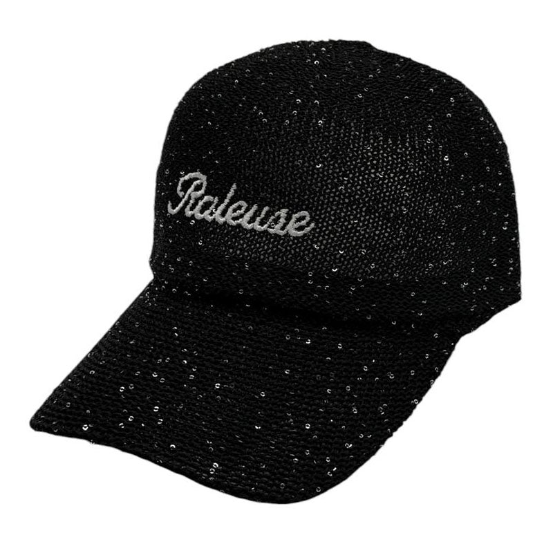 Casquette fantaisie pailletée - Broderie "Râleuse" - Noir