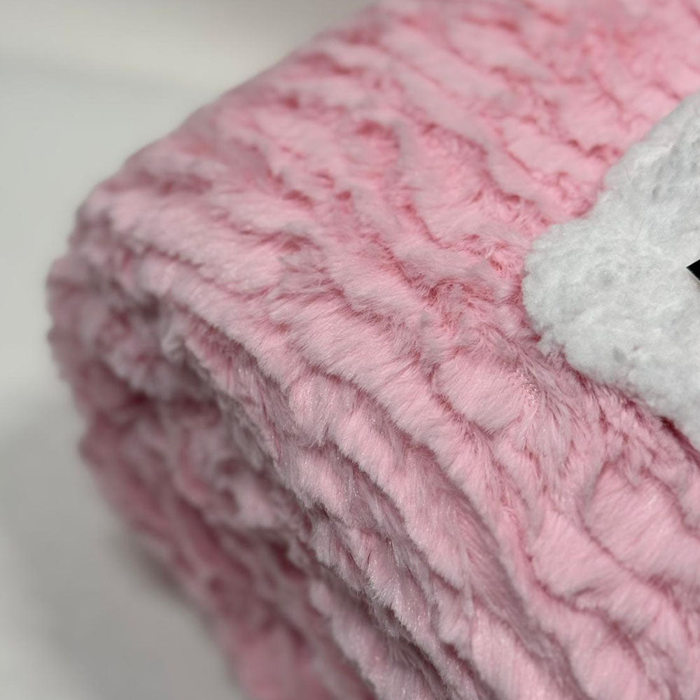 Plaid Sherpa Côtelé Rose